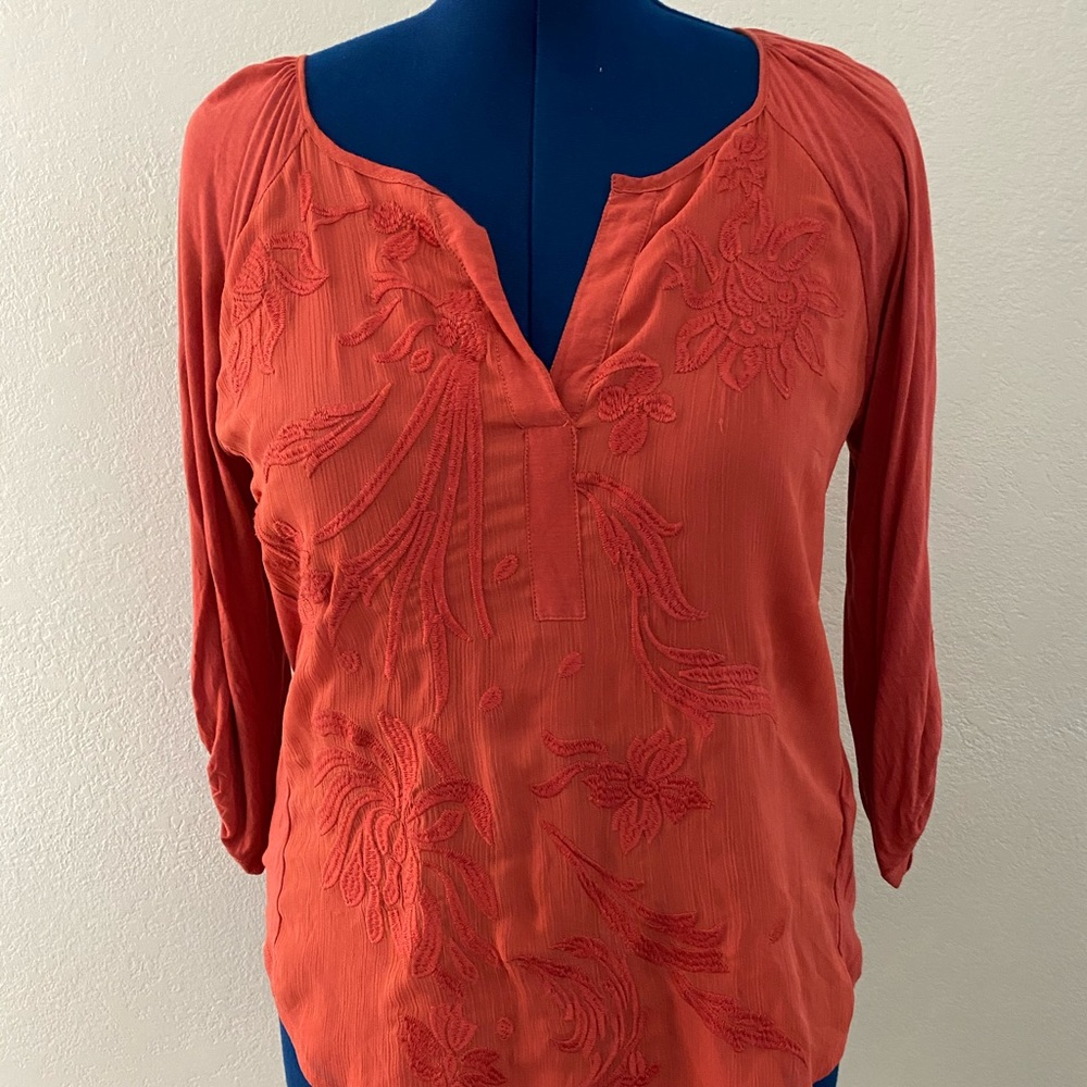 Anthropologie embroidered top